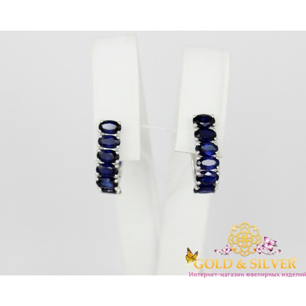 Жіночі сережки срібні з сапфірами "Фортуна" 2483/1р , Gold &amp Silver Gold & Silver, Украина